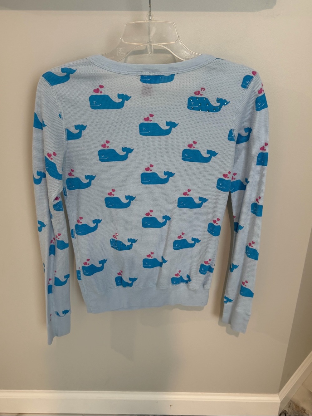 Primp Vintage Light Blue Whale-Print Sweater - Picture 3 of 3